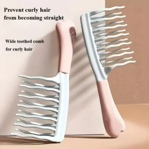 1pc Dual Wavy Wide-Tooth Hair Combs, Ideal for Long Curls & Voluminous Styles, Curly Hair Management, AfroNappy Hair Care